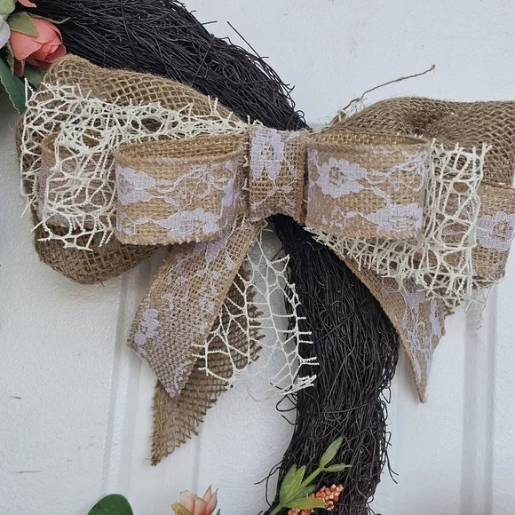 Handmade Spring Floral Grapevine Wreath